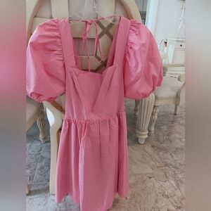 WAYF (Where Are You From) Pink Backless Dress With Bow